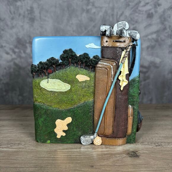 Golf Bag Tissue Box Cover Resin 3D Golf Decor - Picture 1 of 9